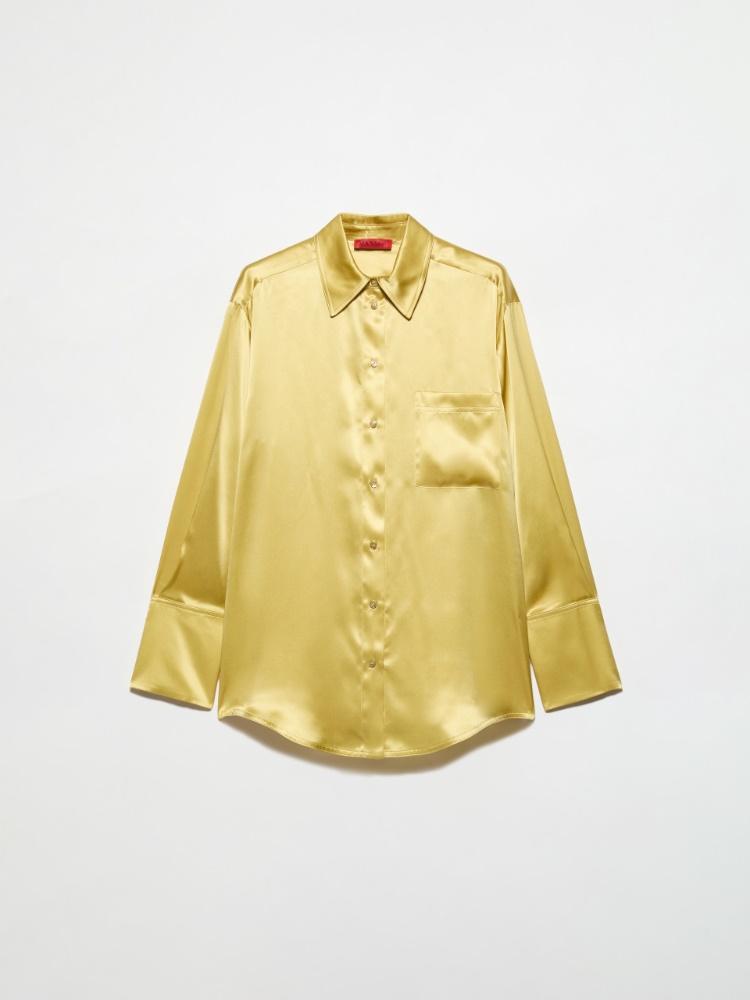 Re-Edit slim-fit jeans, delave` blue | MAX&Co. Silk-satin shirt - YELLOW - MAX&Co.